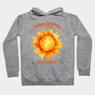 Radiate Positivity Brushed Watercolor Painted Sun Hoodie